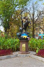 Георгий Победоносец в донецком Парке кованых скульптур
