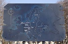 Карта європейських міст-ковалів в донецькому Парку кованих фігур