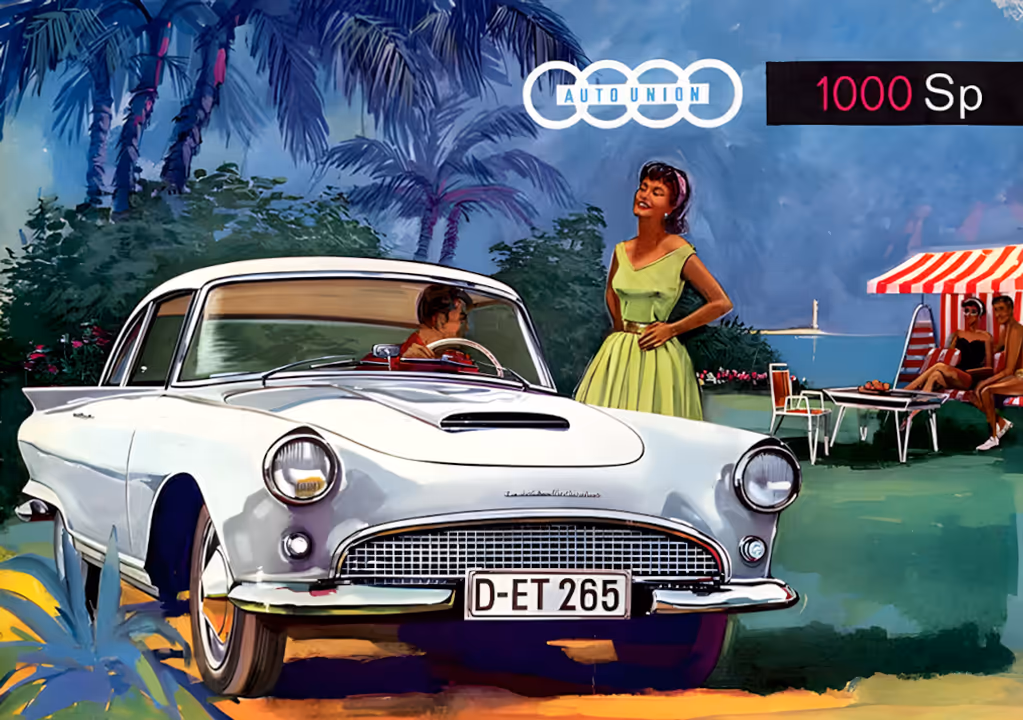 рекламний постер Auto Union 1000 Sp, 1958 рік