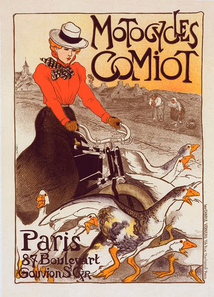 Рекламний плакат мотоциклів «Comiot». Теофіль Александр Стейнлен, 1899