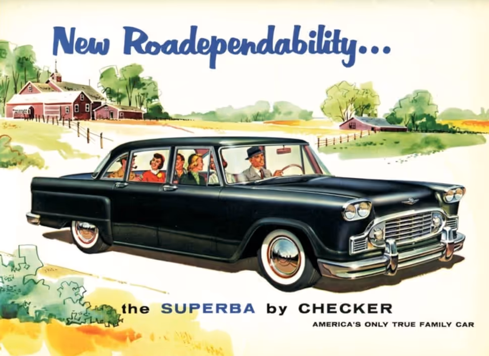 Checker Superba на рекламному плакаті 1959 року
