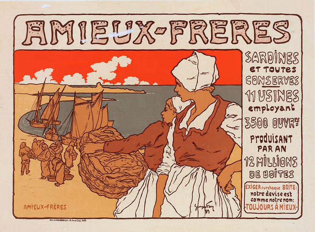 Рекламний плакат сардин «Amieux». Жорж Фе, 1899