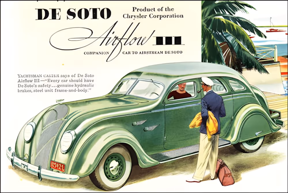 DeSoto Airflow III 1936 року, рекламний постер