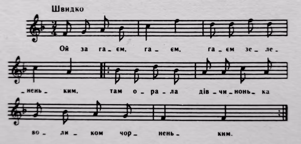 Ноти до пісні "Ой за гаєм, гаєм" Ноти до пісні "Ой за гаєм, гаєм"